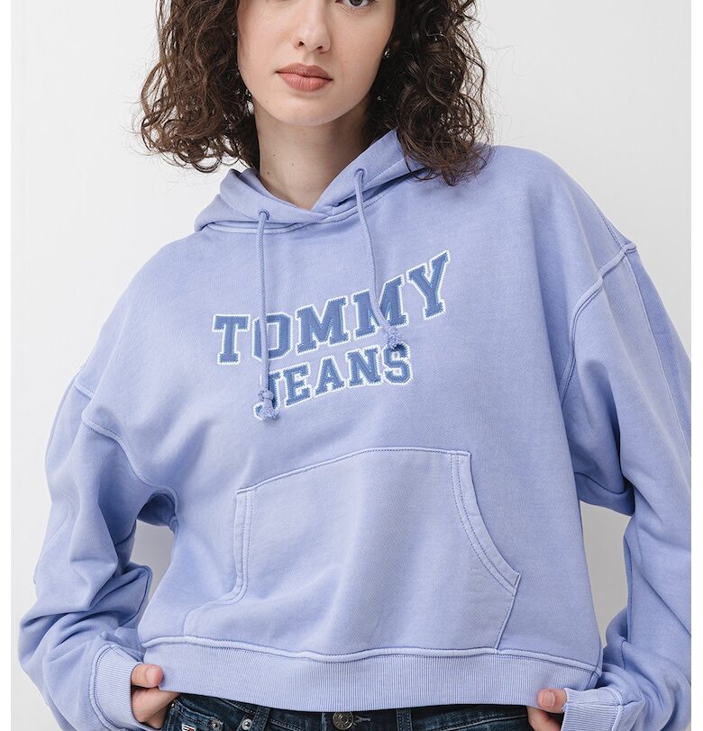 Квадратно късо худи с лого - Лавандула Tommy Jeans