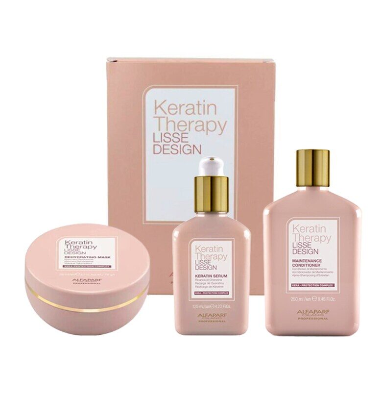 Кератинов поддържащ комплект - балсам 250 мл - маска 200 мл - серум 125 мл Alfaparf