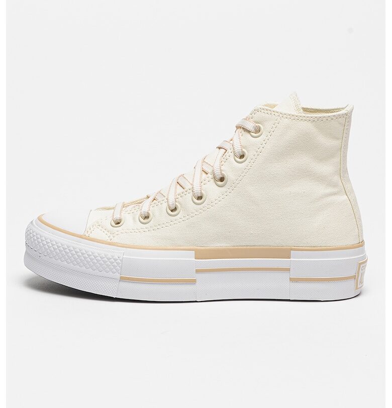 Кецове Chuck Taylor All Star Lift с равна платформа и висок профил - Слонова кост Converse
