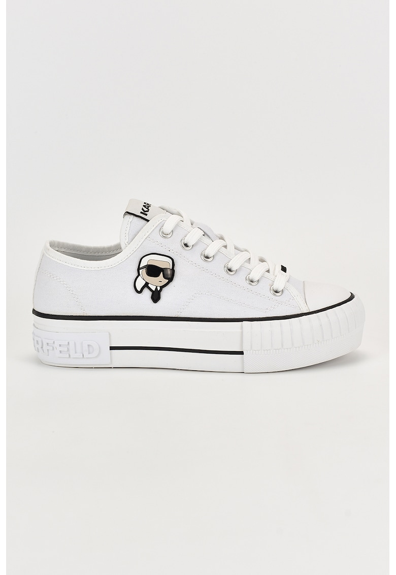 Кецове с пришито лого - Бял Karl Lagerfeld