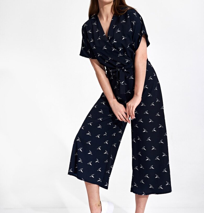 Кимоно гащеризон -  елегантен и удобен - полиестер - тъмносин Figl