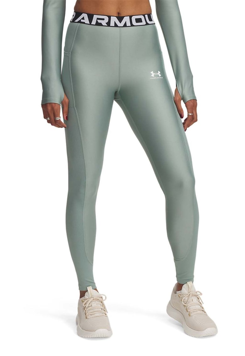 Клин Heatgear с висока талия и лого - Ментово зелено Under Armour