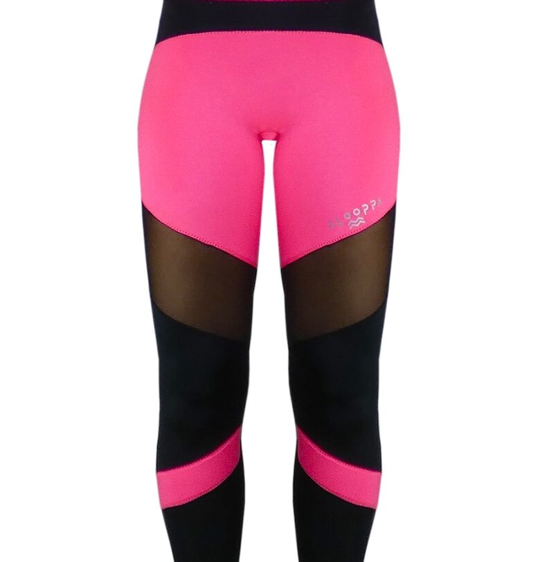 Клин с оформящ дизайн и неопрен - Черен/Фуксия ALOOPPA