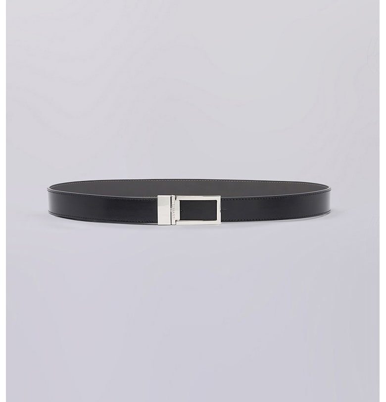 Кожен двулицев колан с лого - Черен Trussardi