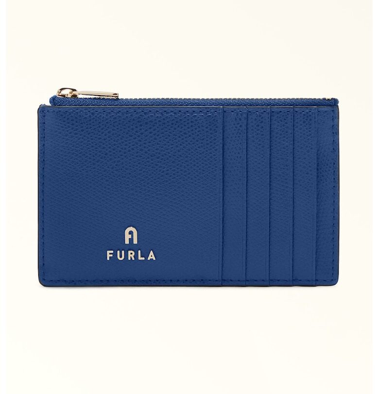 Кожен калъф за карти Camelia с цип Furla