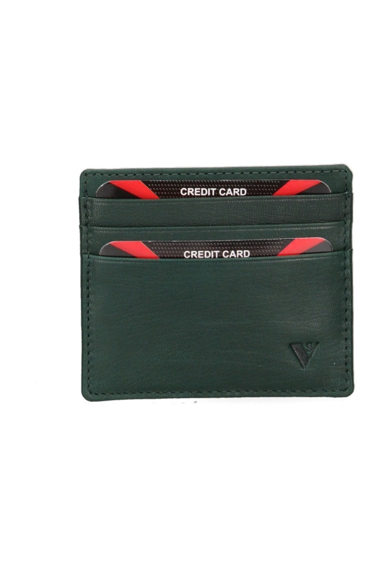 Кожен калъф за карти - Тъмнозелен Sergio Valentini