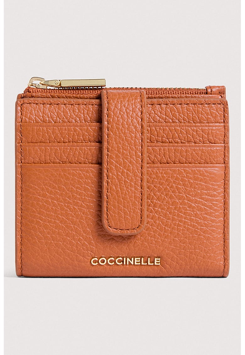Кожен калъф за карти с лого - Изгорен портокал COCCINELLE