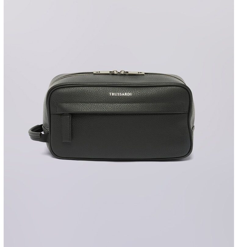 Кожен козметичен несесер - Черен Trussardi