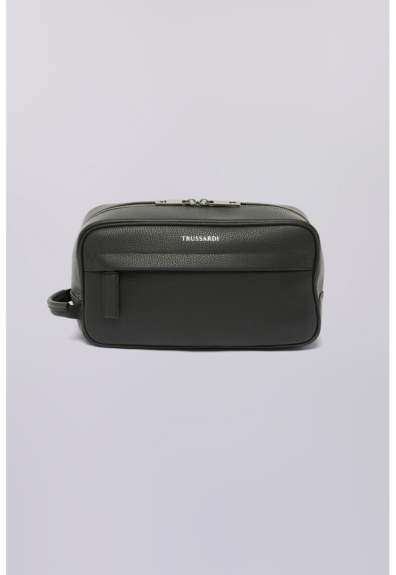 Кожен козметичен несесер - Черен Trussardi
