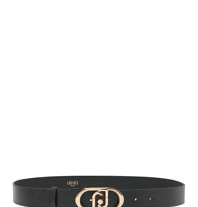 Кожен колан Lapuffy с тока с лого - Черен Liu Jo