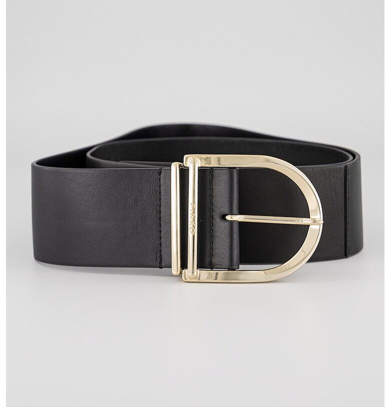 Кожен колан с D-образна тока - Черен Pinko