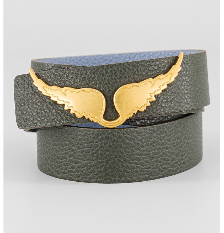 Кожен колан с метална тока - Зелени аспержи Zadig  Voltaire