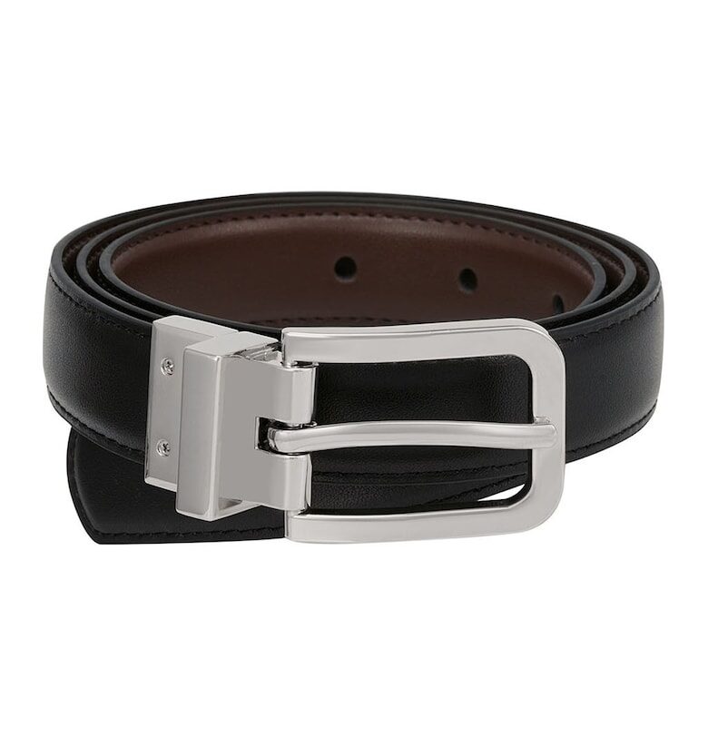 Кожен колан с метална тока - Избеляло черно Potamy