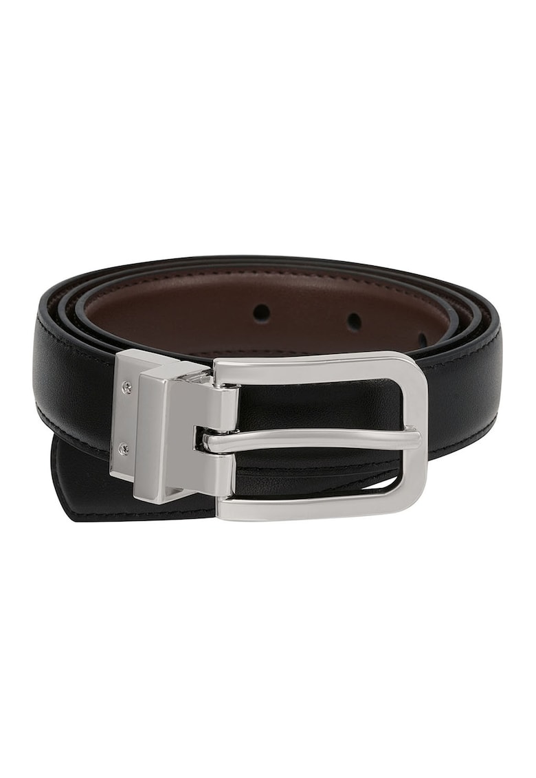 Кожен колан с метална тока - Избеляло черно Potamy