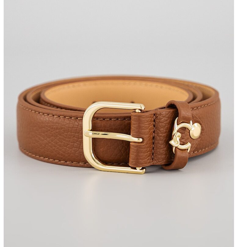 Кожен колан с метална тока - Тъмнокафяв COCCINELLE