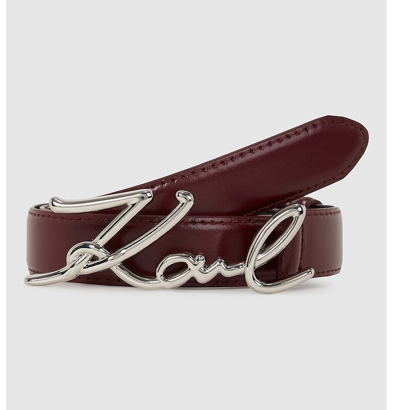 Кожен колан с тока с игла - Бордо Karl Lagerfeld