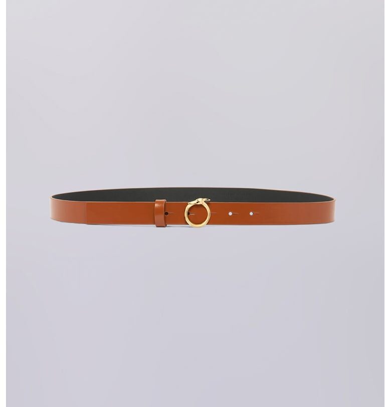 Кожен колан с тока с игла - Карамел Trussardi