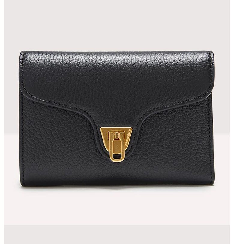 Кожен портфейл Bat Soft с прегъване - Черен COCCINELLE