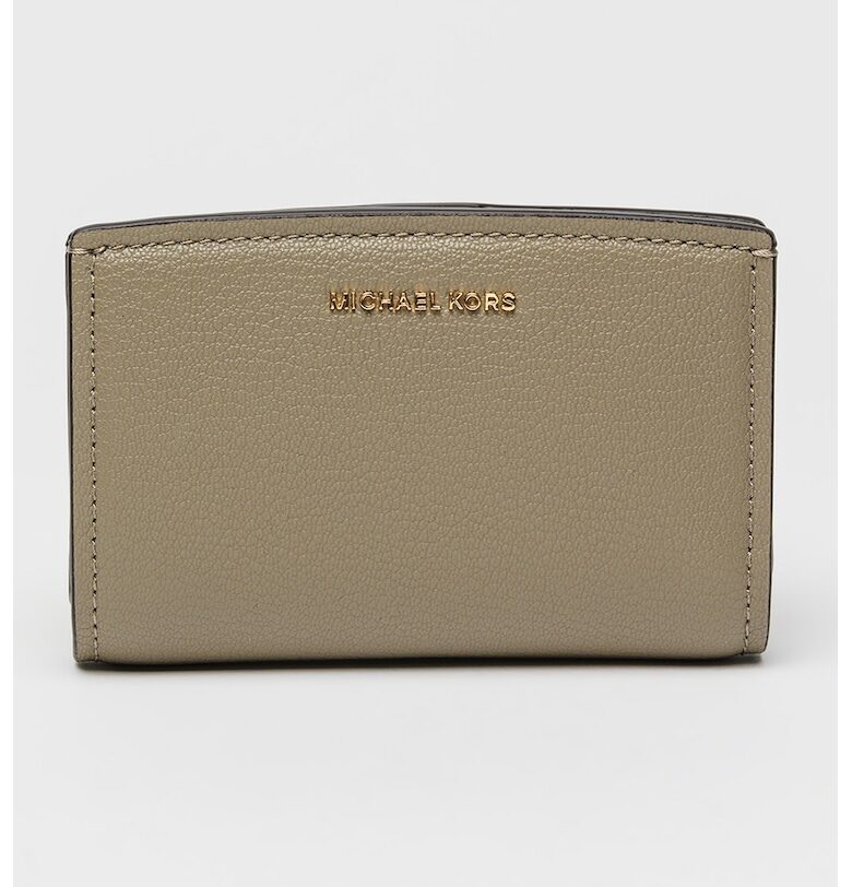 Кожен портфейл Bryant с метално лого - Сиво-кафяв Michael Kors