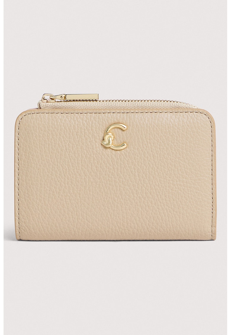 Кожен портфейл C-Me с двойно прегъване - Бежов COCCINELLE