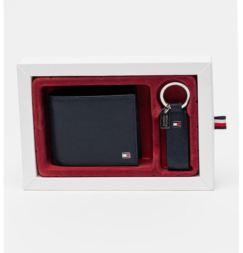 Кожен портфейл Flag с ключодържател - Тъмносин Tommy Hilfiger