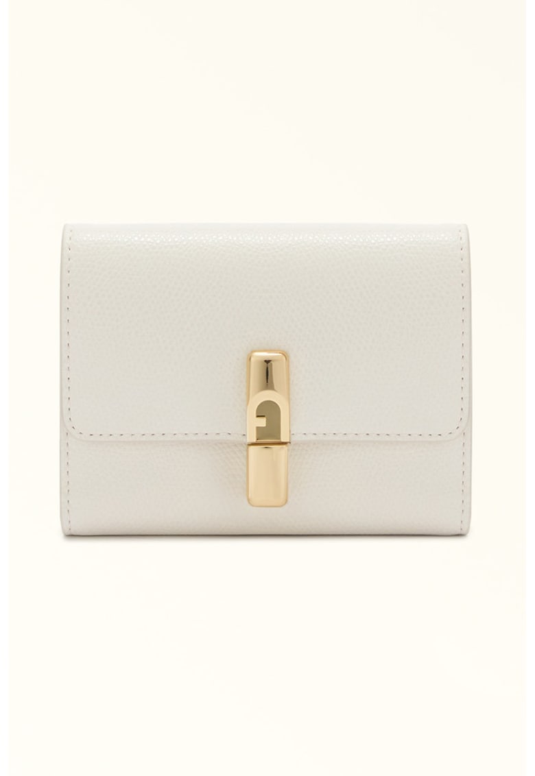Кожен портфейл с Iride двойно прегъване - Слонова кост Furla