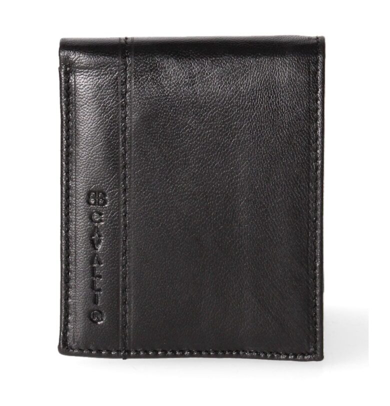 Кожен портфейл с двойно прегъване - Черен B Cavalli B