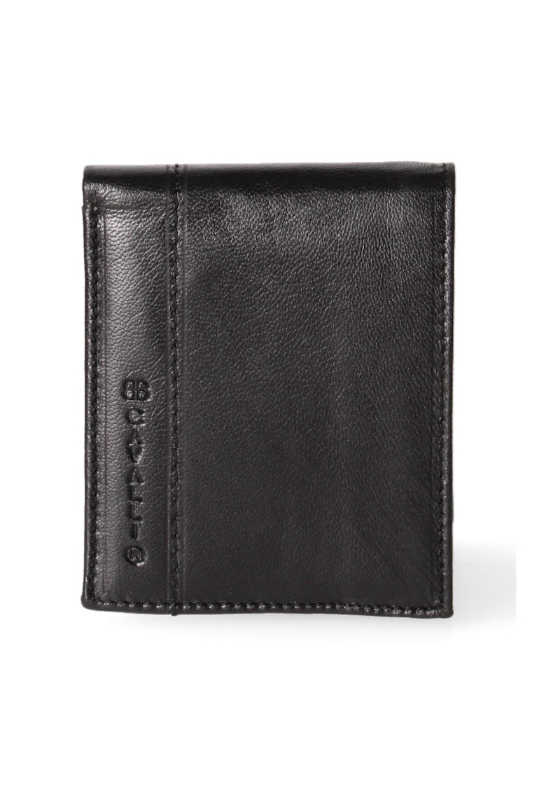 Кожен портфейл с двойно прегъване - Черен B Cavalli B