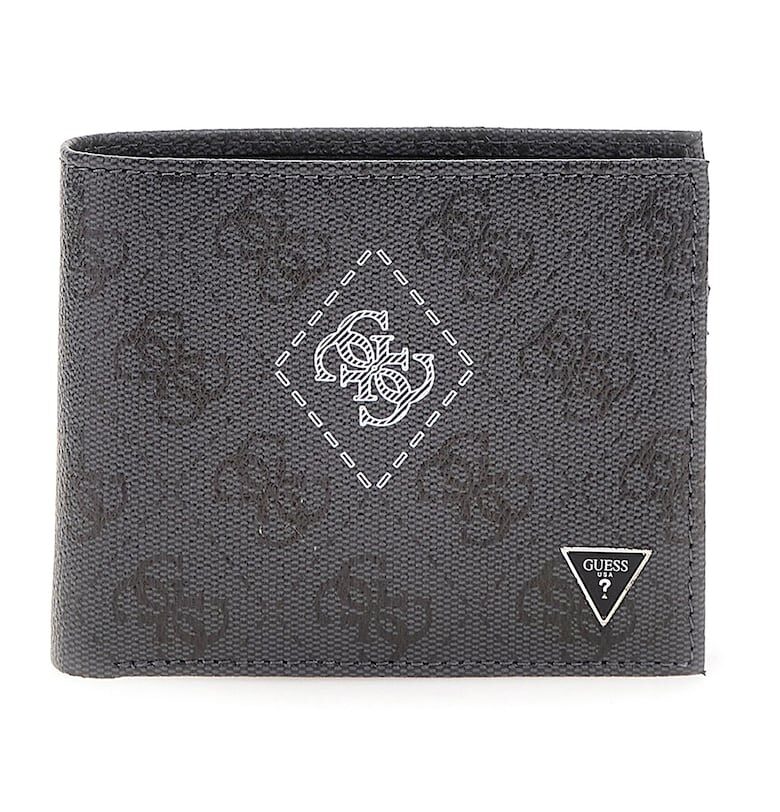 Кожен портфейл с лого - Tъмносив GUESS