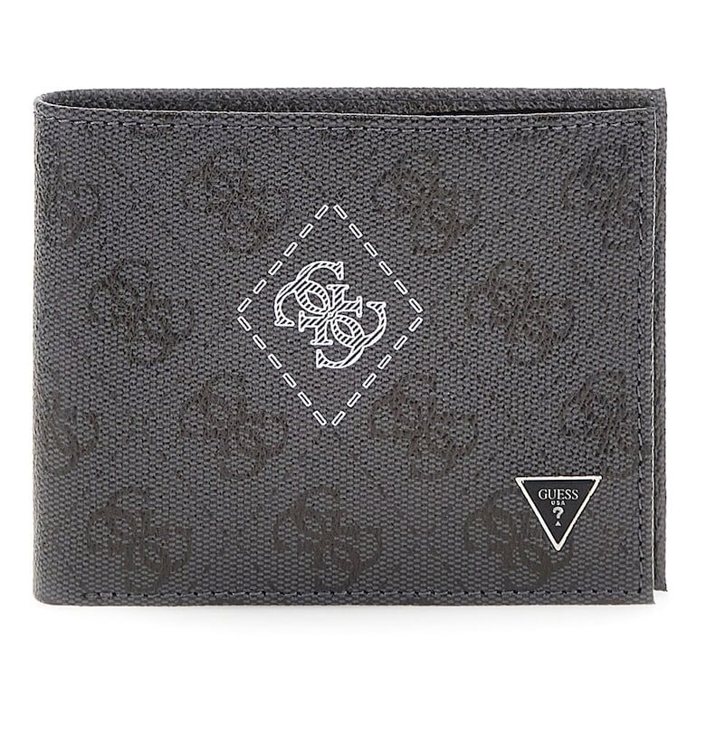 Кожен портфейл с лого - Tъмносив GUESS