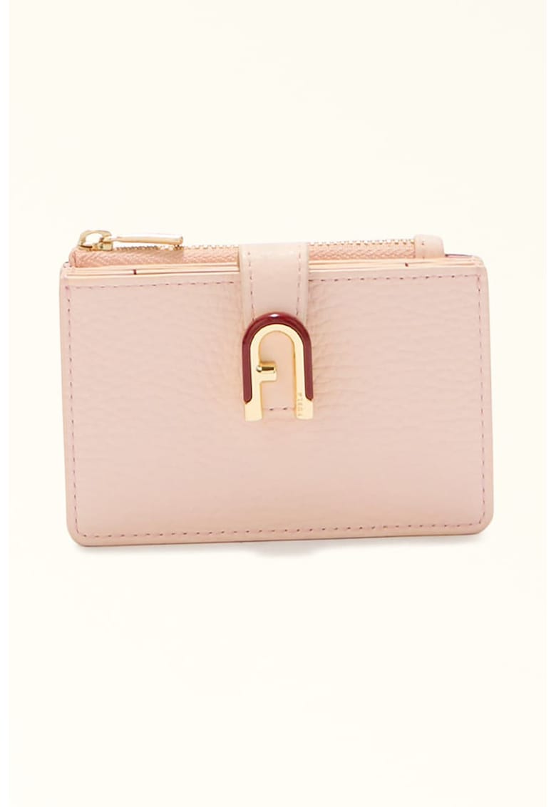 Кожен портфейл с лого - Бледо розово Furla