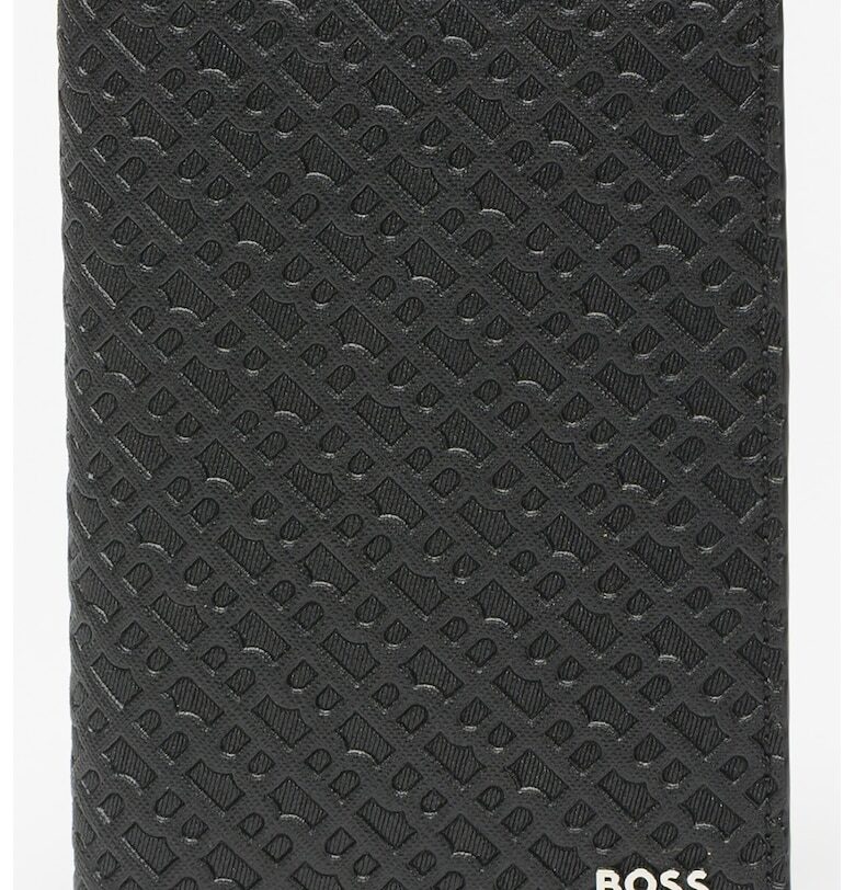 Кожен портфейл с лого - Черен BOSS