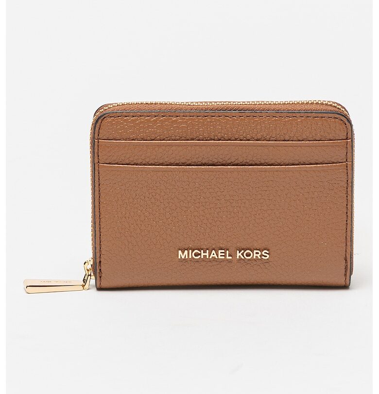 Кожен портфейл с метално лого - Кафяв Michael Kors
