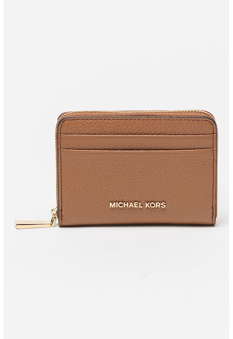 Кожен портфейл с метално лого - Кафяв Michael Kors