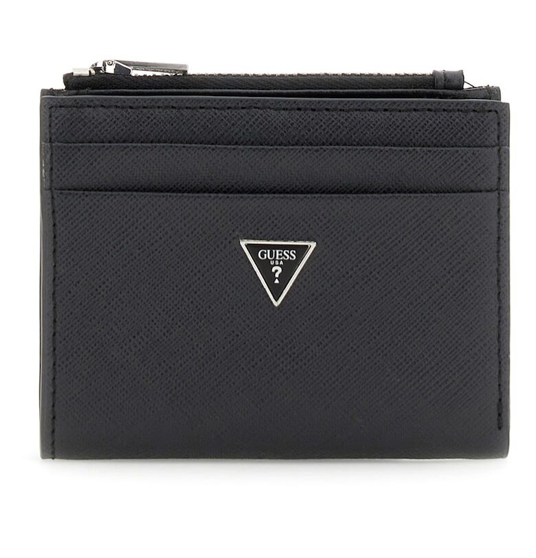 Кожен портфейл с релеф Сафиано - Черен GUESS
