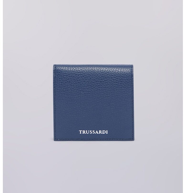 Кожен портфейл с релеф - Тъмносин Trussardi