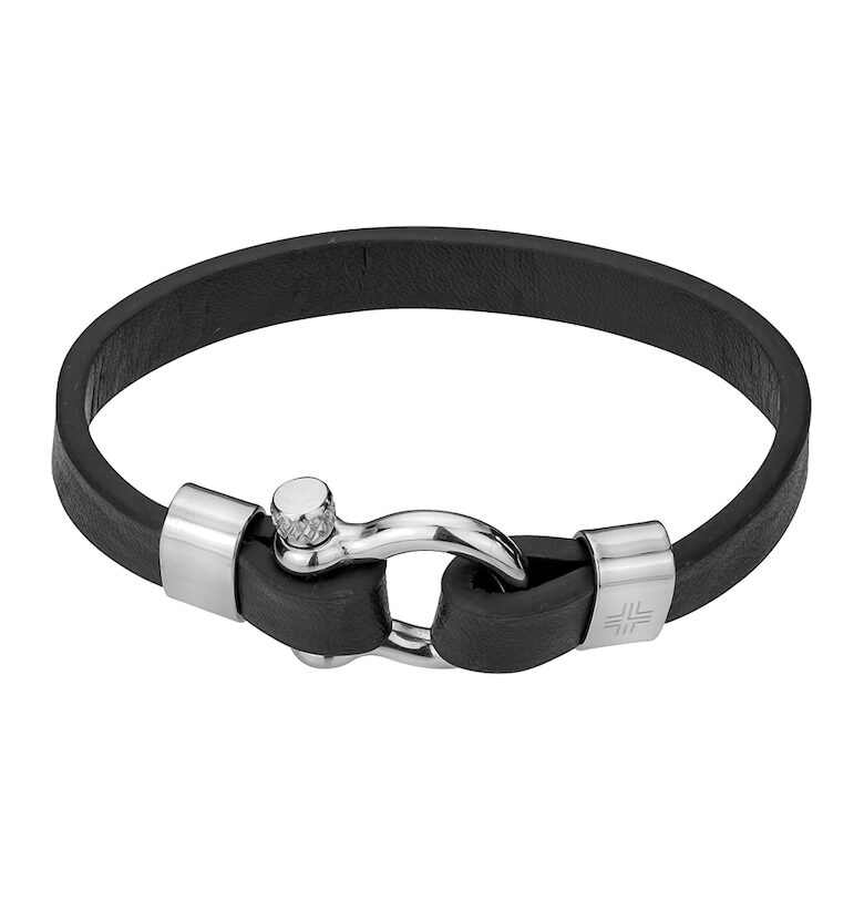Кожена гривна - Сребрист - Черен/Сребрист Philipp Blanc