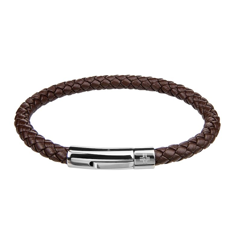 Кожена гривна с изчистен дизайн Philipp Blanc