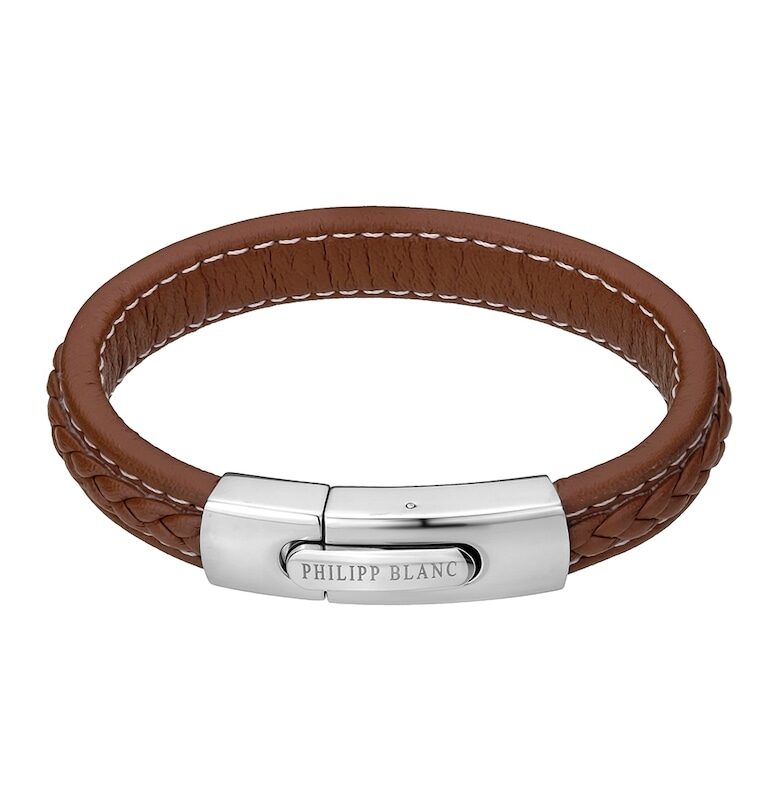 Кожена гривна с лого Philipp Blanc