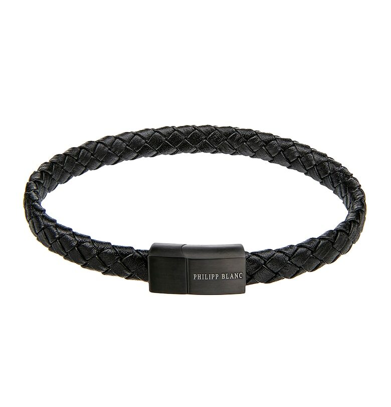 Кожена гривна с плетен дизайн Philipp Blanc