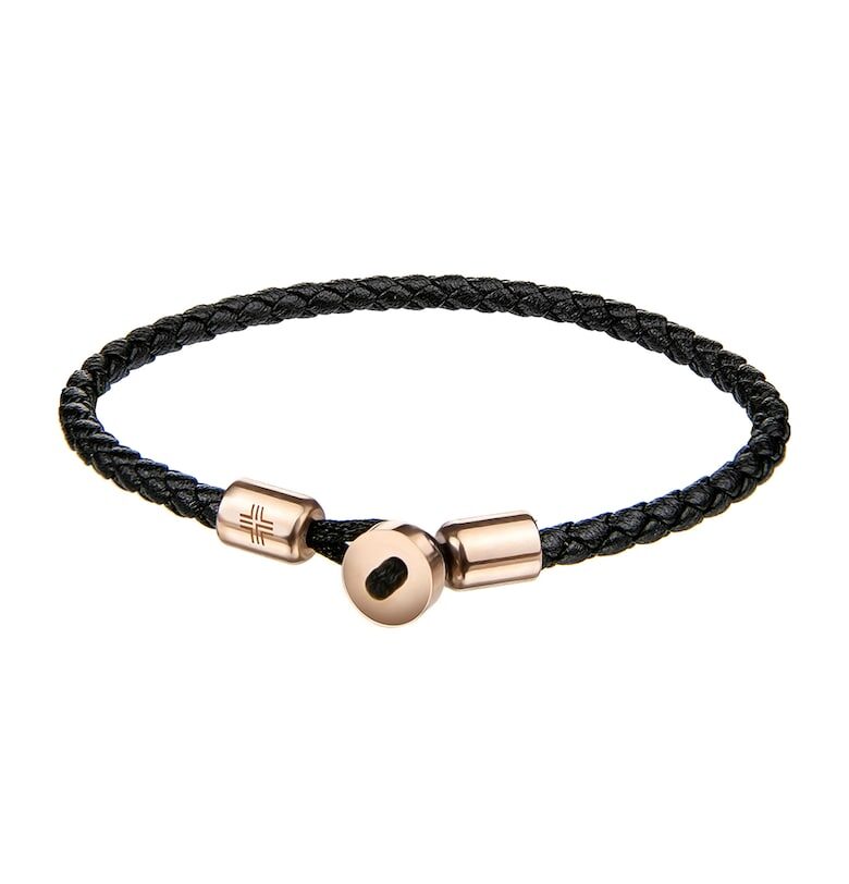 Кожена гривна с плетен дизайн Philipp Blanc