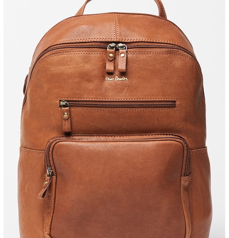 Кожена раница Tilak с преден джоб - Тъмнокафяв Pierre Cardin