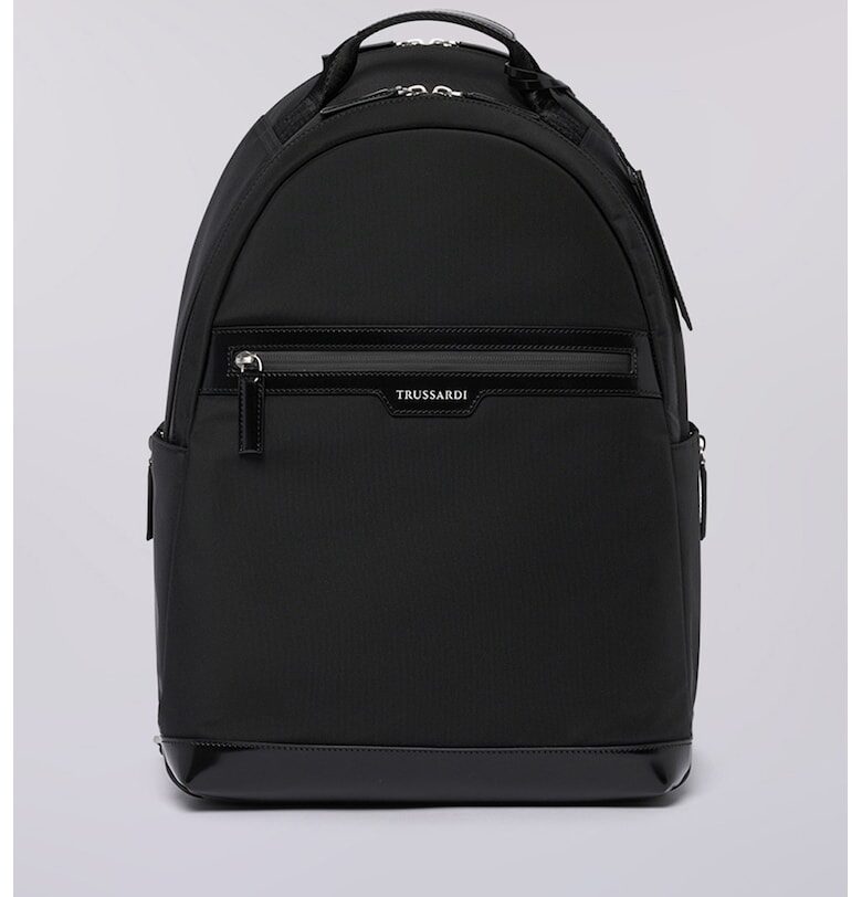 Кожена раница с регулираща се презрамка - Черен Trussardi