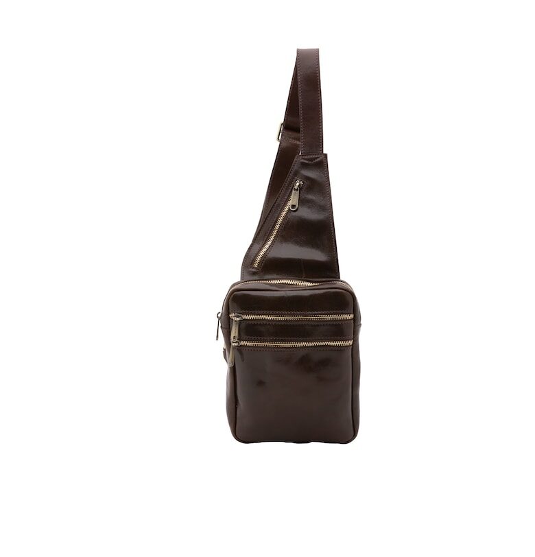 Кожена чанта с джобове - Тъмнокафяв I Fratelli