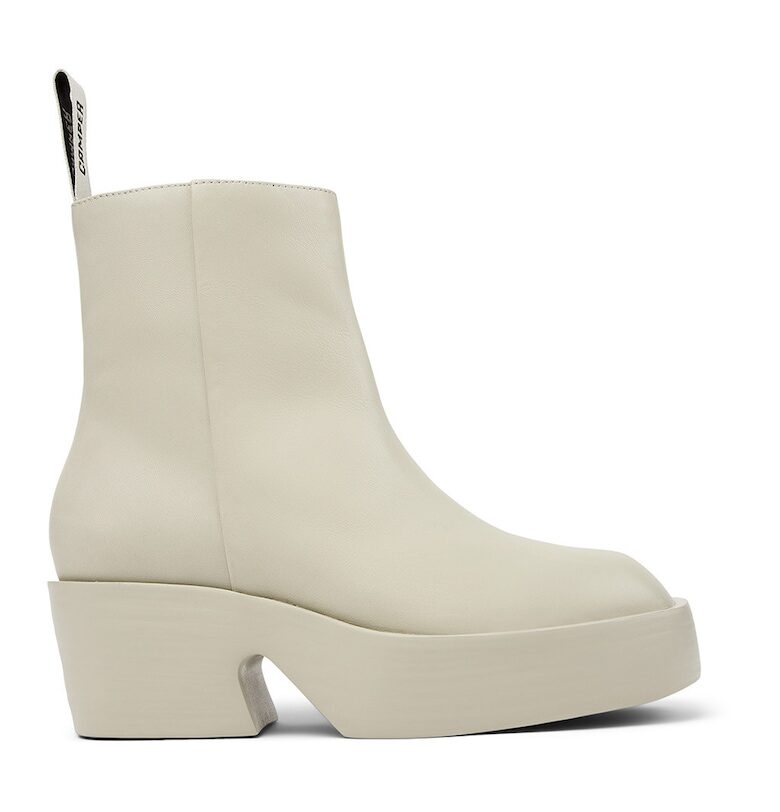 Кожени боти Billie с масивен ток - Мръснобял Camper