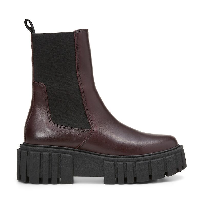 Кожени боти Chelsea - Тъмнокафяв Marc OPolo