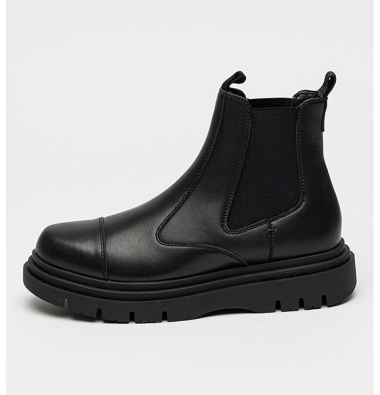 Кожени боти Chelsea - Черен ARMANI EXCHANGE