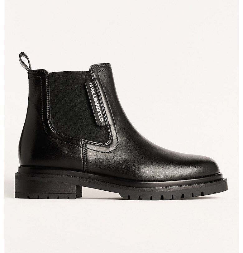 Кожени боти Chelsea - Черен Karl Lagerfeld