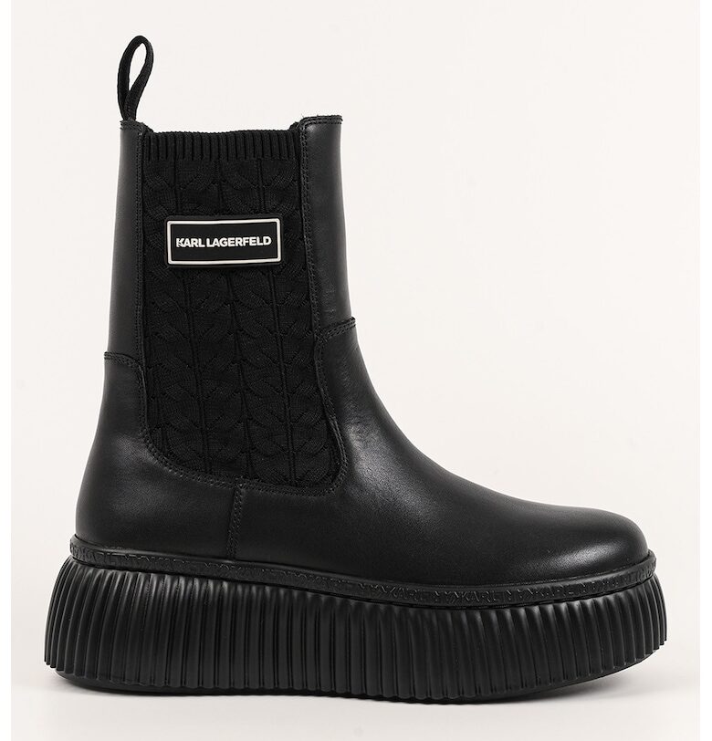 Кожени боти Chelsea - Черен Karl Lagerfeld