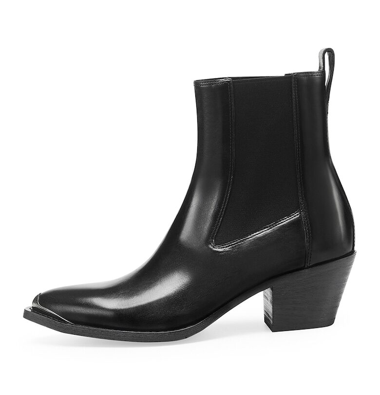 Кожени боти Chelsea с остър връх - Черен Potamy